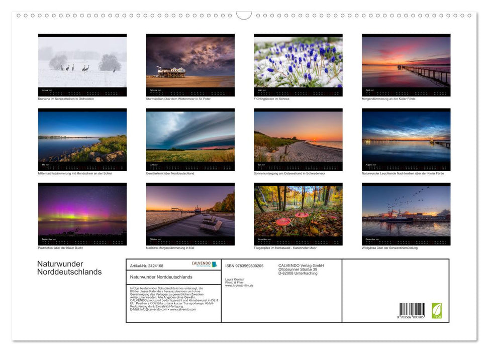 Naturwunder Norddeutschlands (CALVENDO Wandkalender 2027)