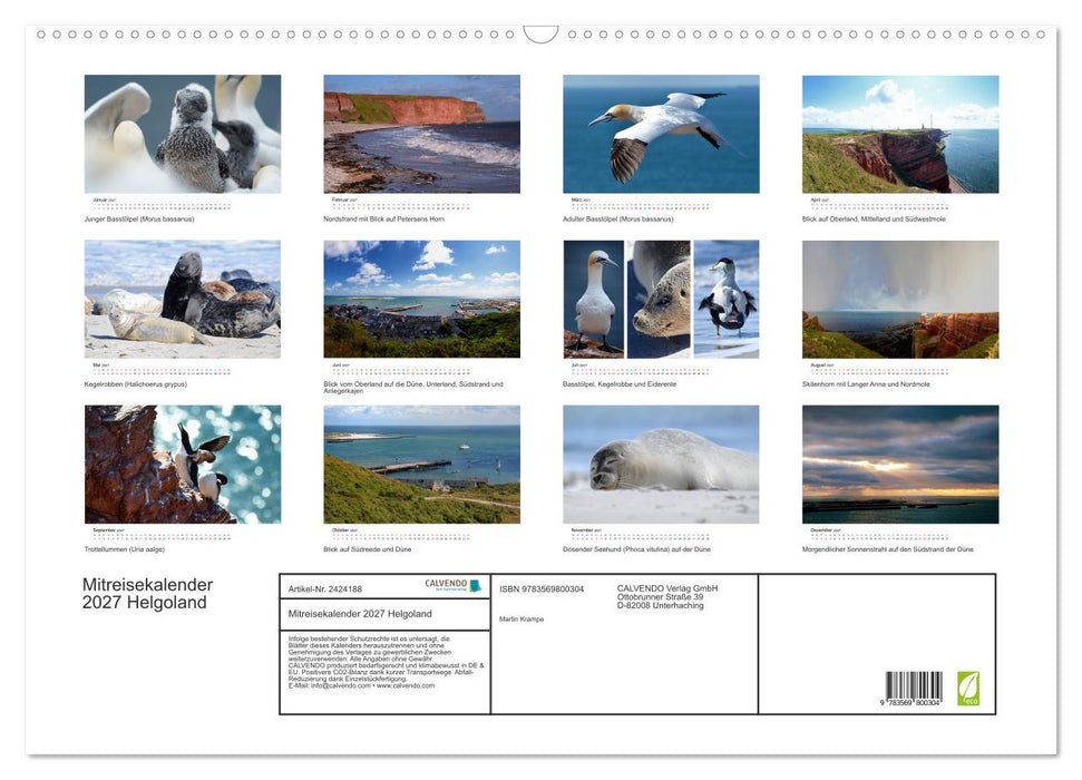 Mitreisekalender 2027 Helgoland (CALVENDO Wandkalender 2027)