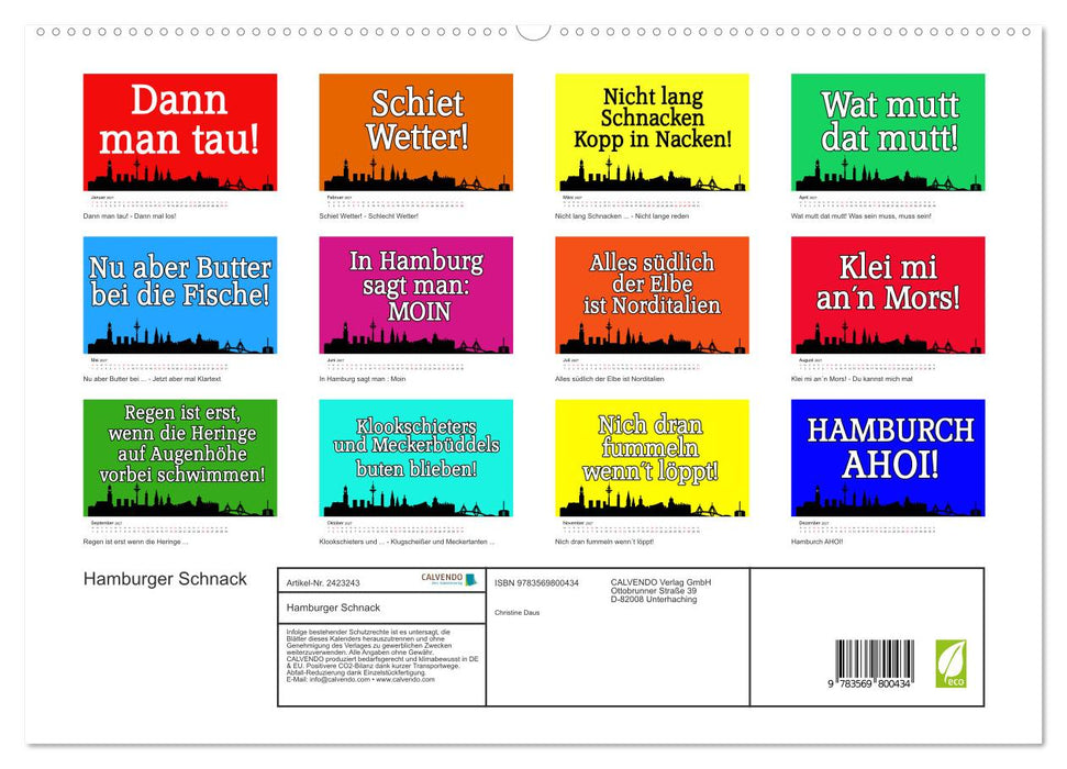 Hamburger Schnack (CALVENDO Premium Wandkalender 2027)