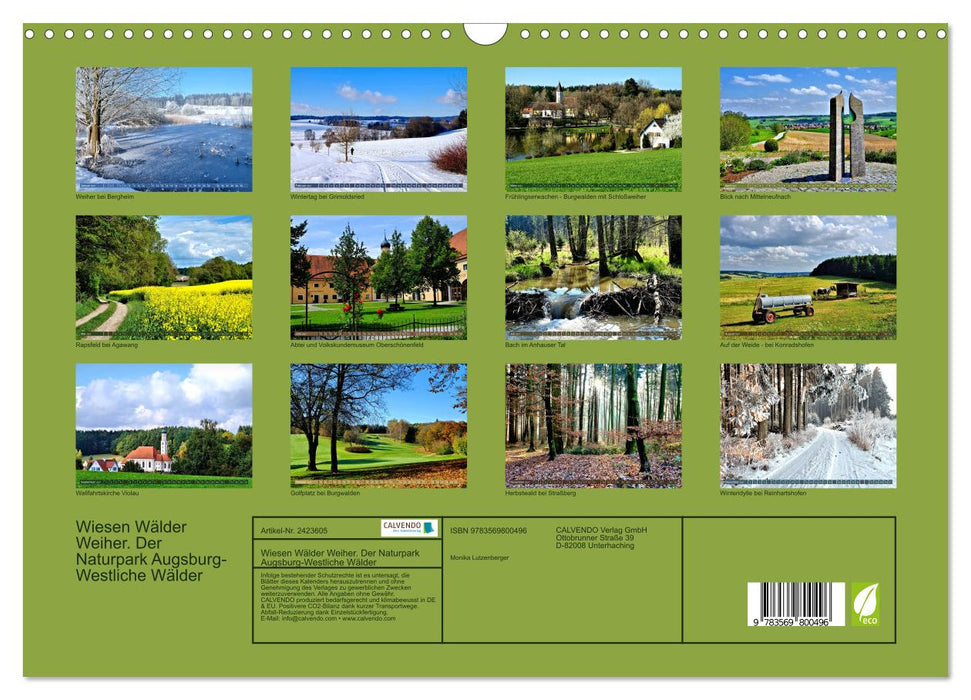 Wiesen Wälder Weiher. Der Naturpark Augsburg-Westliche Wälder (CALVENDO Wandkalender 2027)