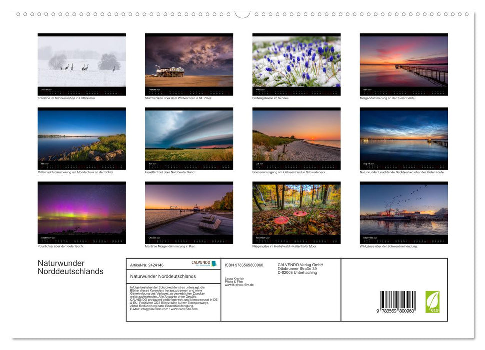 Naturwunder Norddeutschlands (CALVENDO Premium Wandkalender 2027)