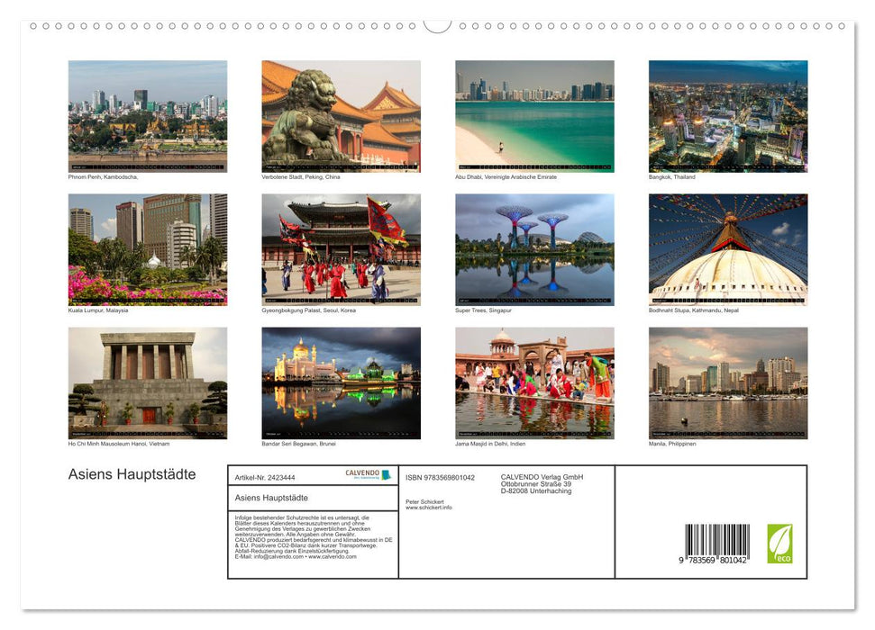 Asiens Hauptstädte (CALVENDO Premium Wandkalender 2027)