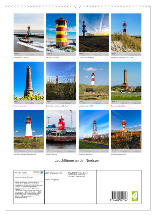 Leuchttürme an der Nordsee (CALVENDO Premium Wandkalender 2027)