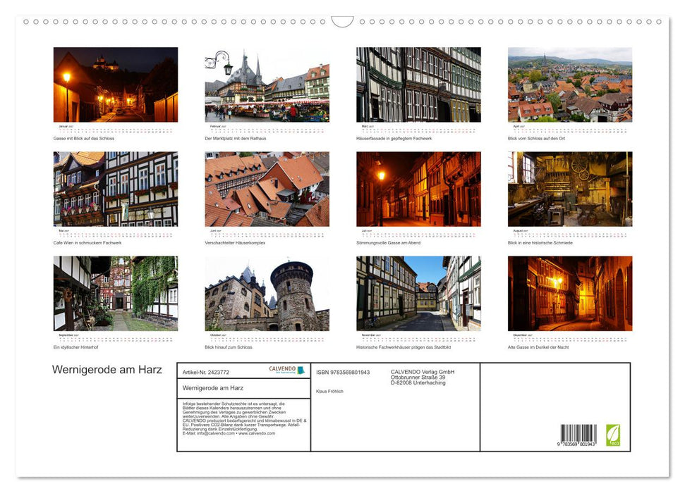 Wernigerode am Harz (CALVENDO Wandkalender 2027)
