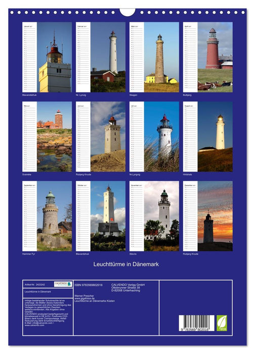 Leuchttürme in Dänemark (CALVENDO Wandkalender 2027)