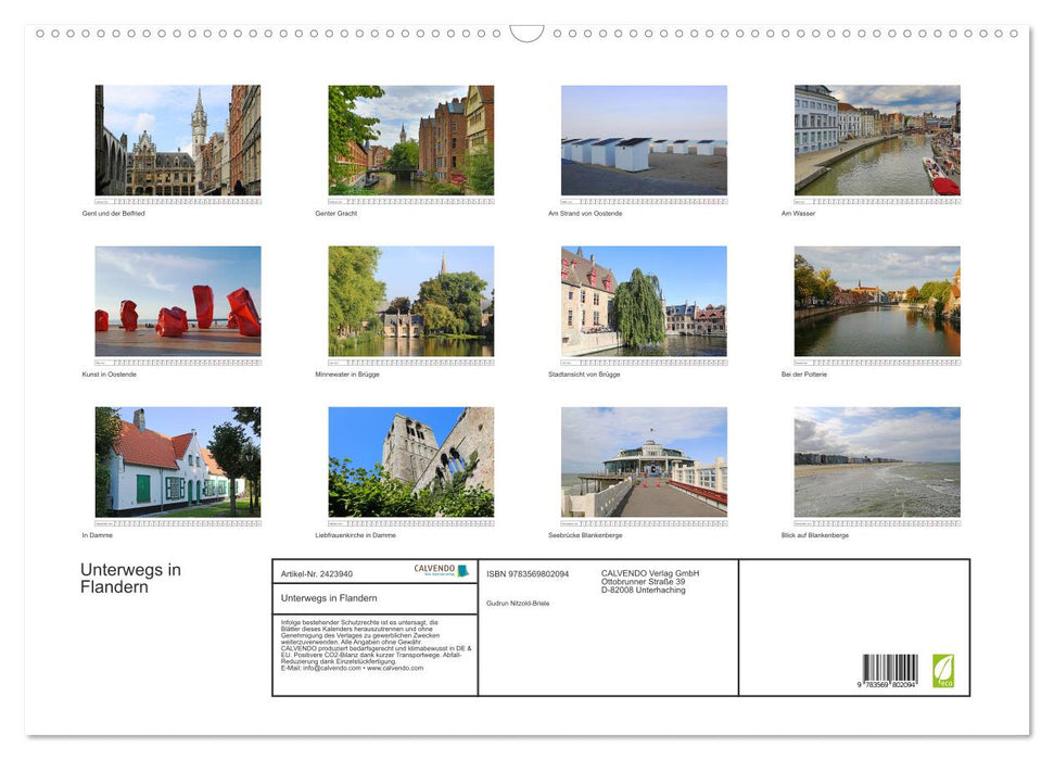 Unterwegs in Flandern (CALVENDO Wandkalender 2027)