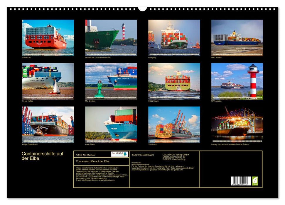 Containerschiffe auf der Elbe (CALVENDO Wandkalender 2027)