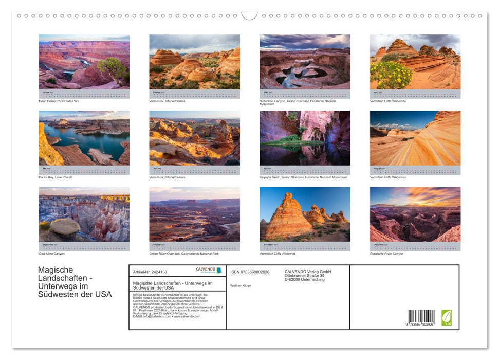 Magische Landschaften - Unterwegs im Südwesten der USA (CALVENDO Wandkalender 2027)