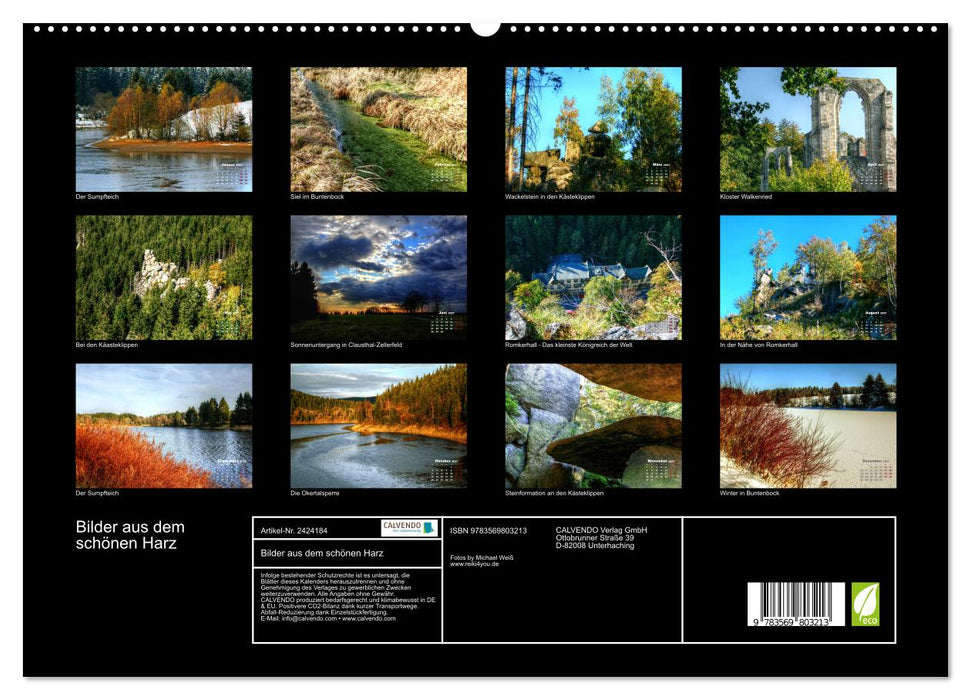 Bilder aus dem schönen Harz (CALVENDO Premium Wandkalender 2027)