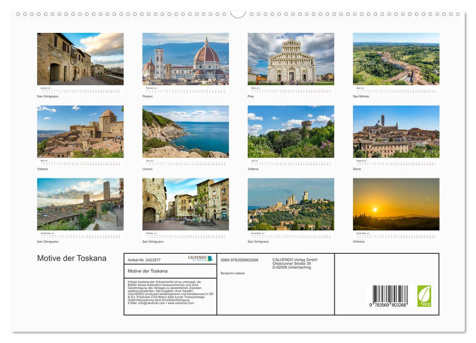 Motive der Toskana (CALVENDO Wandkalender 2027)