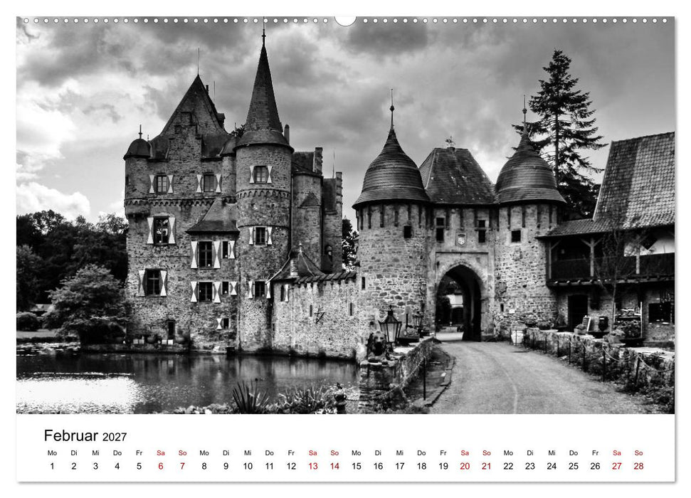 Burgen in schwarzweiß - Wie aus alten Zeiten (CALVENDO Wandkalender 2027)