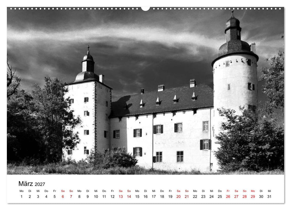 Burgen in schwarzweiß - Wie aus alten Zeiten (CALVENDO Wandkalender 2027)