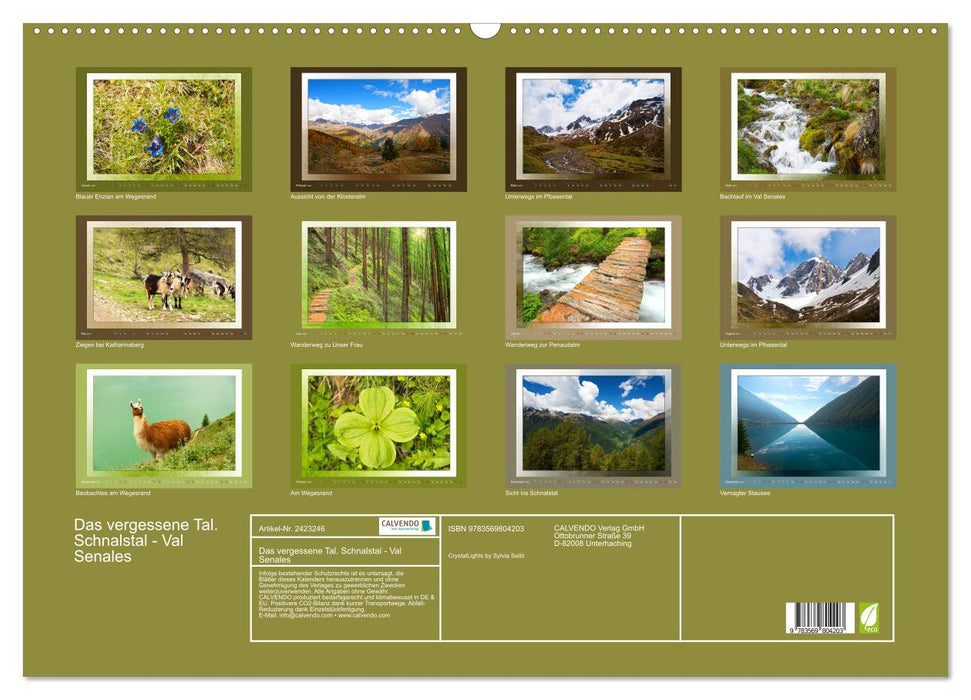 Das vergessene Tal. Schnalstal - Val Senales (CALVENDO Wandkalender 2027)