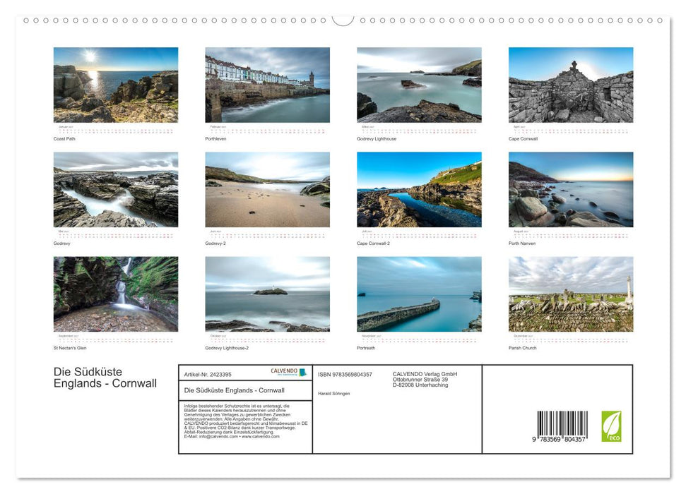 Die Südküste Englands - Cornwall (CALVENDO Premium Wandkalender 2027)