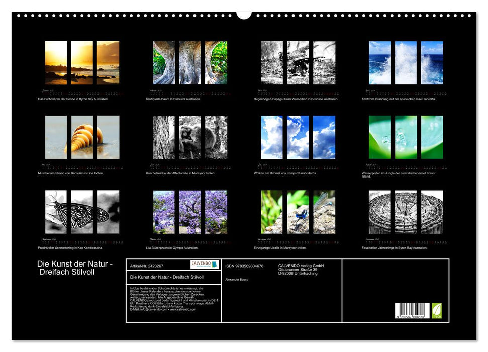 Die Kunst der Natur - Dreifach Stilvoll (CALVENDO Wandkalender 2027)