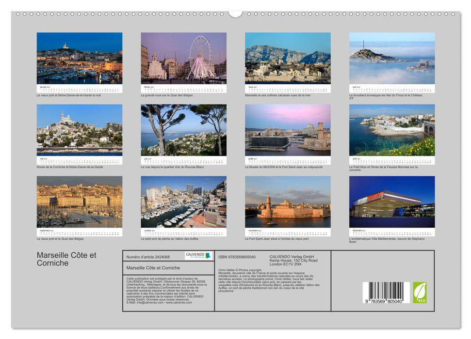 Marseille Côte et Corniche (CALVENDO Calendrier supérieur 2027)