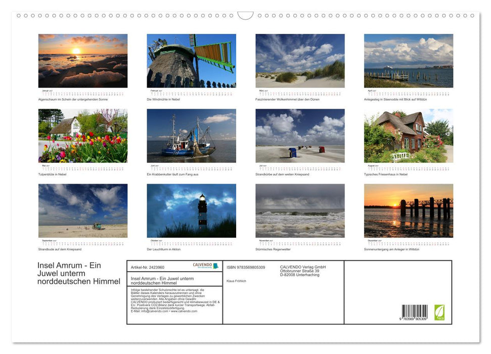 Insel Amrum - Ein Juwel unterm norddeutschen Himmel (CALVENDO Wandkalender 2027)