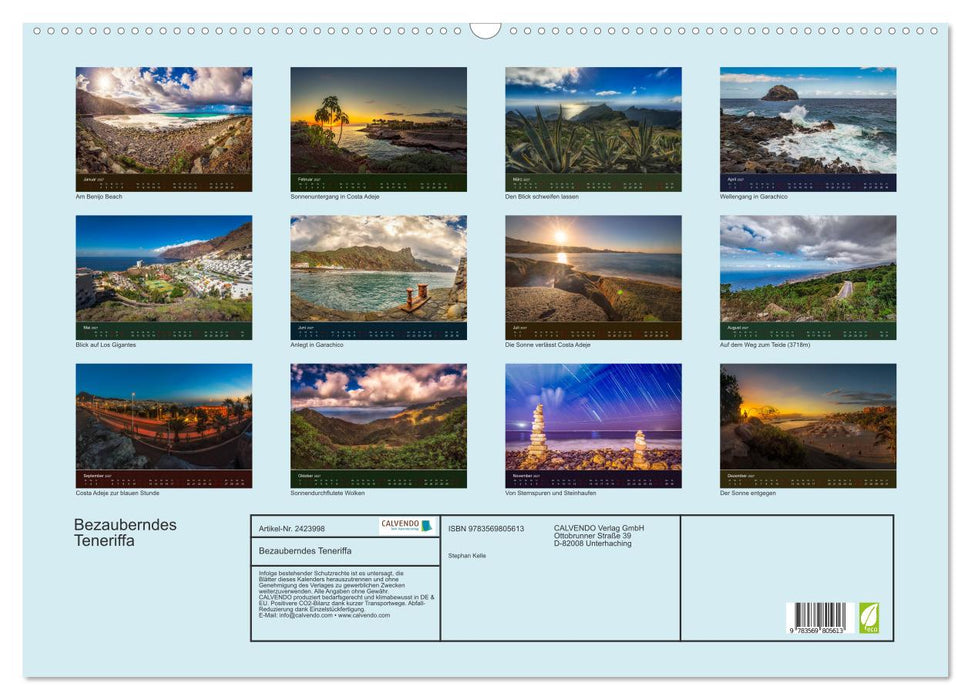 Bezauberndes Teneriffa (CALVENDO Wandkalender 2027)