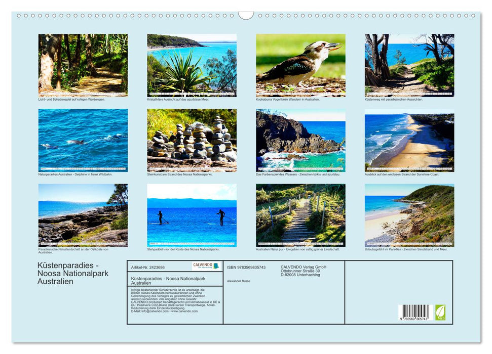Küstenparadies - Noosa Nationalpark Australien (CALVENDO Wandkalender 2027)
