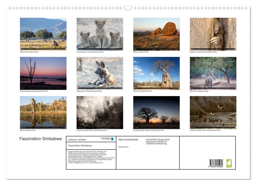 Faszination Simbabwe (CALVENDO Wandkalender 2027)
