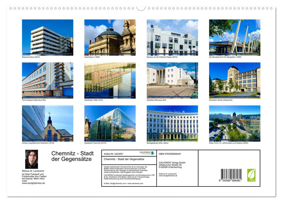 Chemnitz - Stadt der Gegensätze (CALVENDO Premium Wandkalender 2027)
