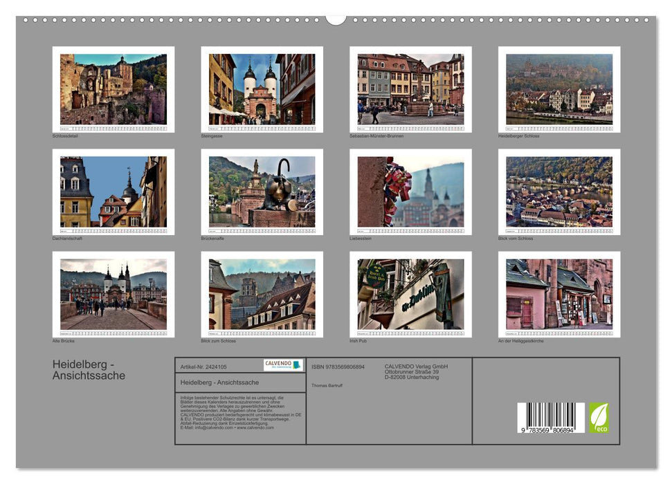 Heidelberg - Ansichtssache (CALVENDO Premium Wandkalender 2027)
