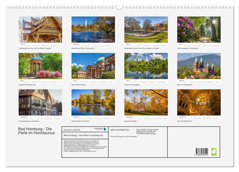 Bad Homburg - Die Perle im Hochtaunus (CALVENDO Wandkalender 2027)