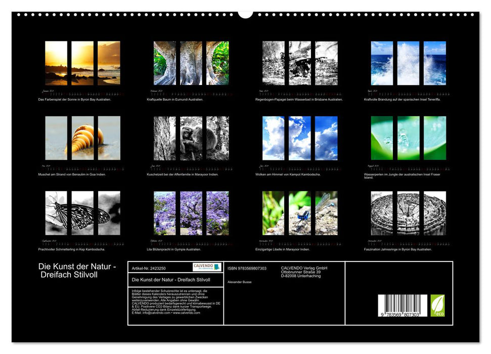 Die Kunst der Natur - Dreifach Stilvoll (CALVENDO Premium Wandkalender 2027)