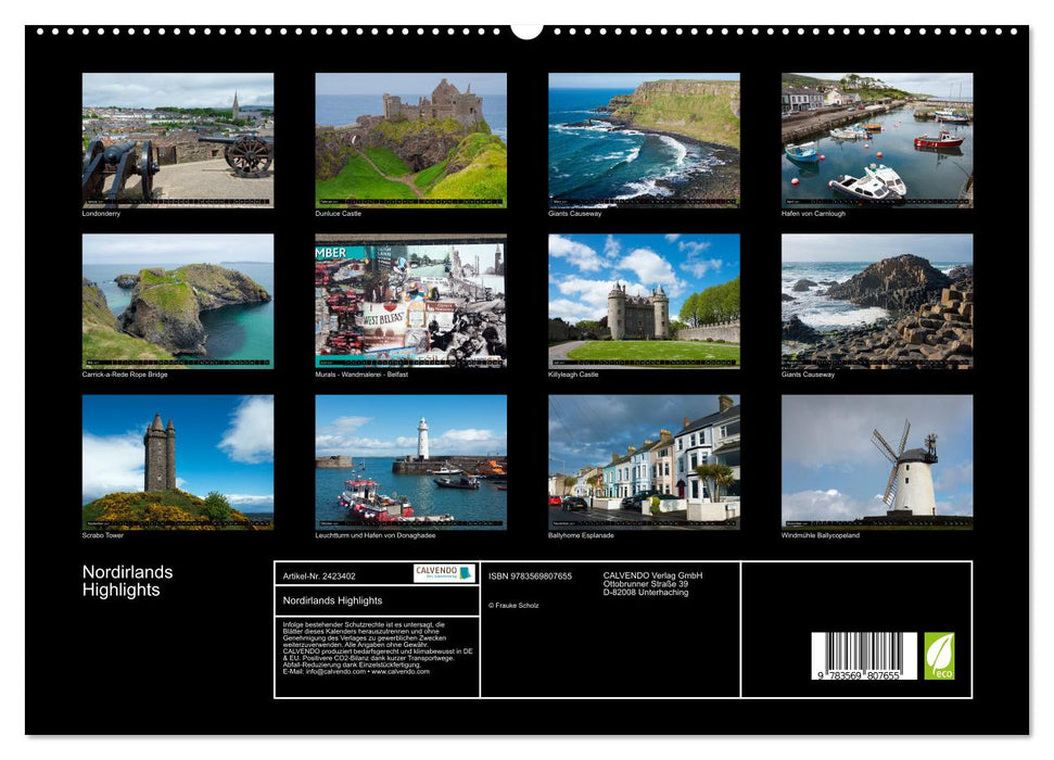 Nordirlands Highlights (CALVENDO Premium Wandkalender 2027)