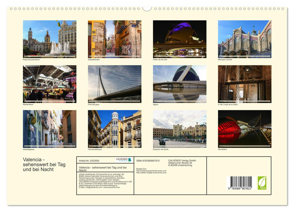 Valencia - sehenswert bei Tag und bei Nacht (CALVENDO Premium Wandkalender 2027)