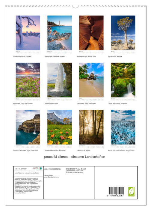 peaceful silence - einsame Landschaften (CALVENDO Premium Wandkalender 2027)