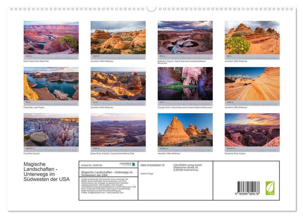 Magische Landschaften - Unterwegs im Südwesten der USA (CALVENDO Premium Wandkalender 2027)