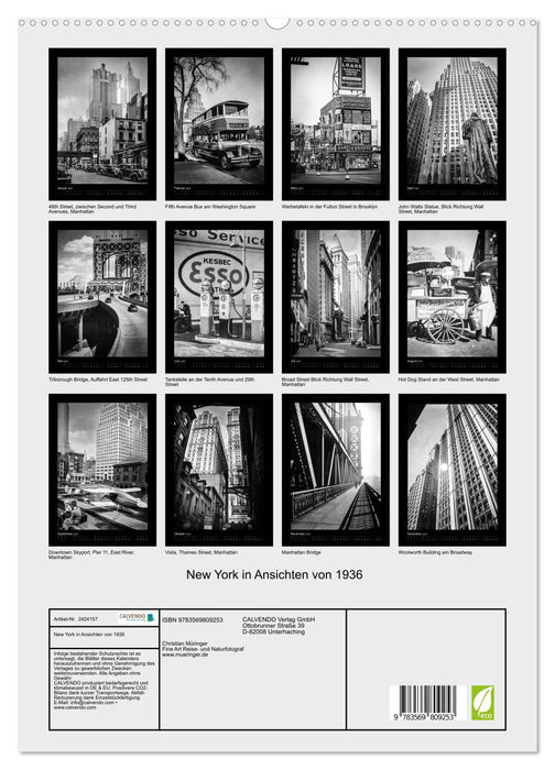 New York in Ansichten von 1936 (CALVENDO Premium Wandkalender 2027)