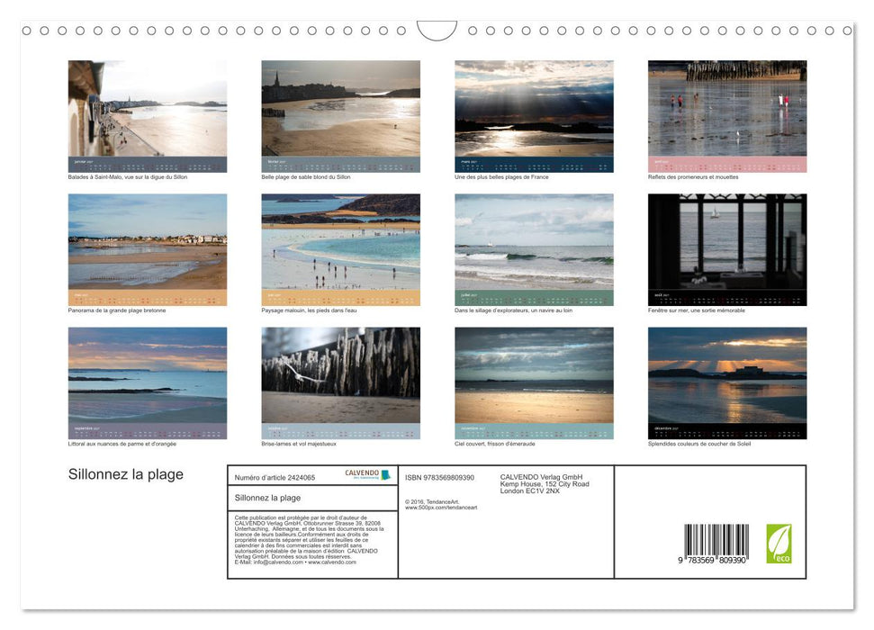 Sillonnez la plage (CALVENDO Calendrier mensuel 2027)