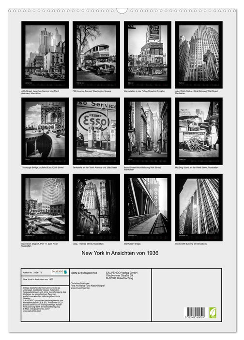 New York in Ansichten von 1936 (CALVENDO Wandkalender 2027)
