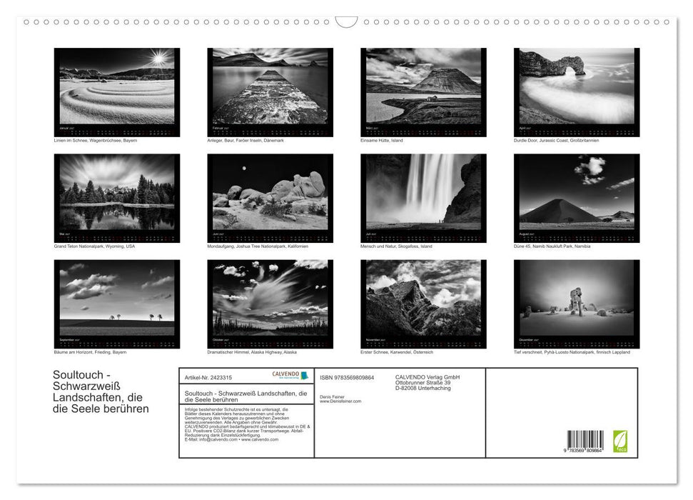 Soultouch - Schwarzweiß Landschaften, die die Seele berühren (CALVENDO Wandkalender 2027)