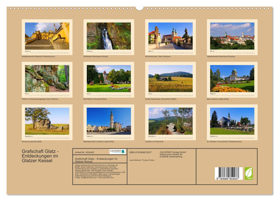 Grafschaft Glatz - Entdeckungen im Glatzer Kessel (CALVENDO Premium Wandkalender 2027)