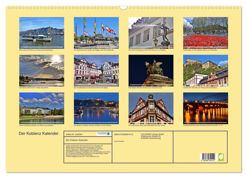 Der Koblenz Kalender (CALVENDO Wandkalender 2027)