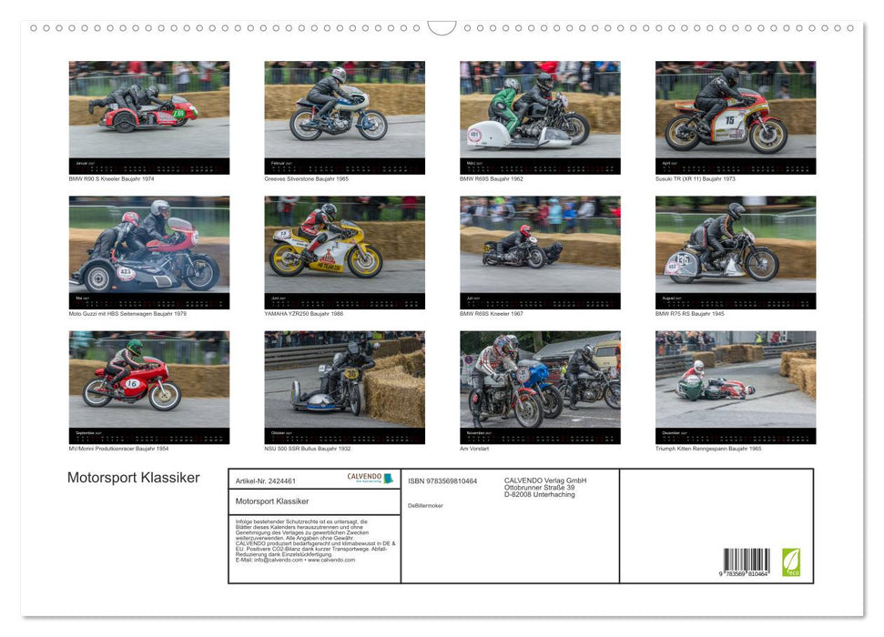 Motorsport Klassiker (CALVENDO Wandkalender 2027)