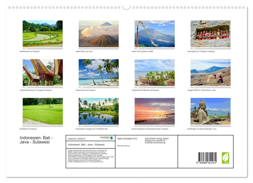 Indonesien. Bali - Java - Sulawesi (CALVENDO Premium Wandkalender 2027)