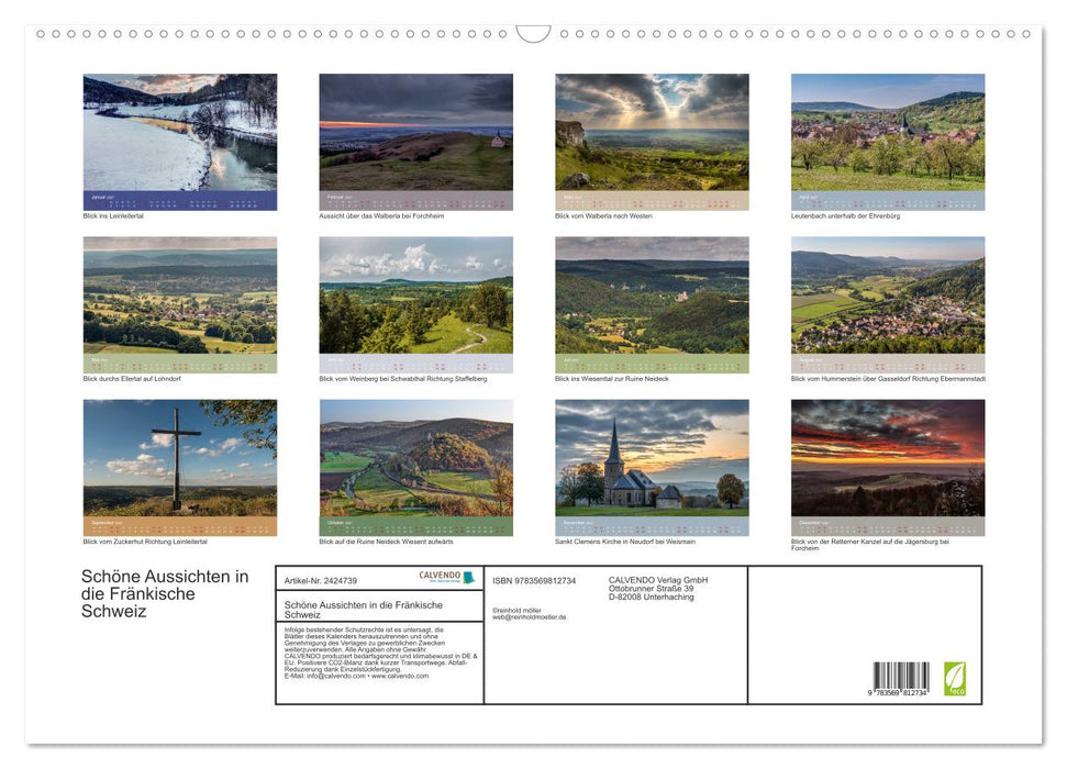 Schöne Aussichten in die Fränkische Schweiz (CALVENDO Wandkalender 2027)