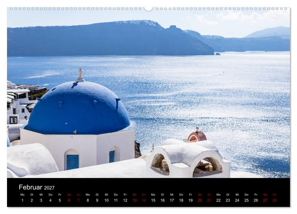 Santorini - Königin der Kykladen (CALVENDO Premium Wandkalender 2027)