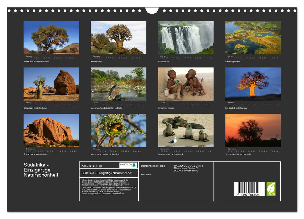 Südafrika - Einzigartige Naturschönheit (CALVENDO Wandkalender 2027)