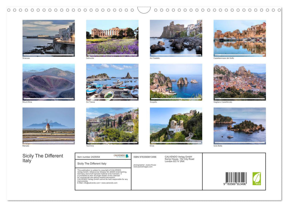 Sicily The Different Italy (CALVENDO Monthly Calendar 2027)