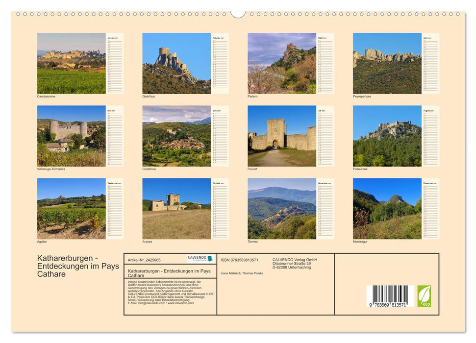 Katharerburgen - Entdeckungen im Pays Cathare (CALVENDO Premium Wandkalender 2027)