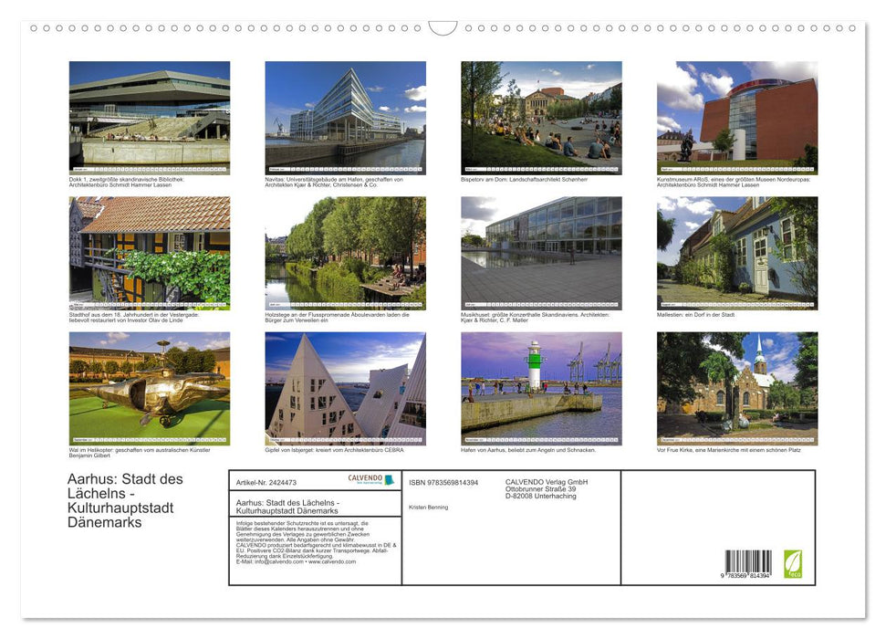 Aarhus: Stadt des Lächelns - Kulturhauptstadt Dänemarks (CALVENDO Wandkalender 2027)