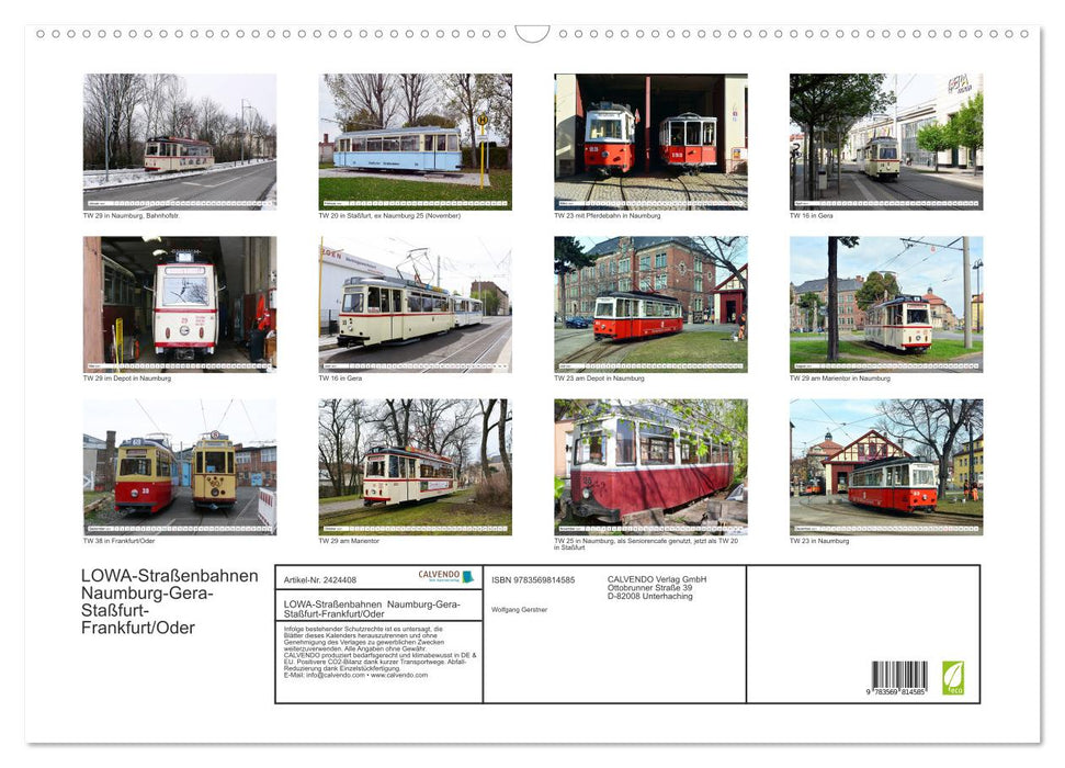 LOWA-Straßenbahnen Naumburg-Gera-Staßfurt-Frankfurt/Oder (CALVENDO Wandkalender 2027)