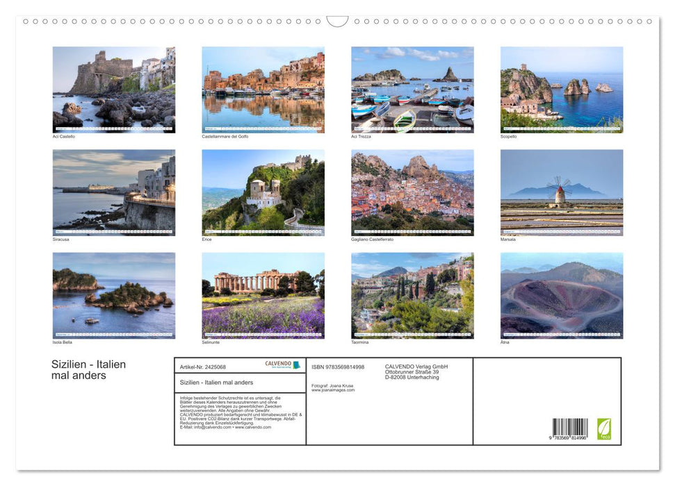 Sizilien - Italien mal anders (CALVENDO Wandkalender 2027)