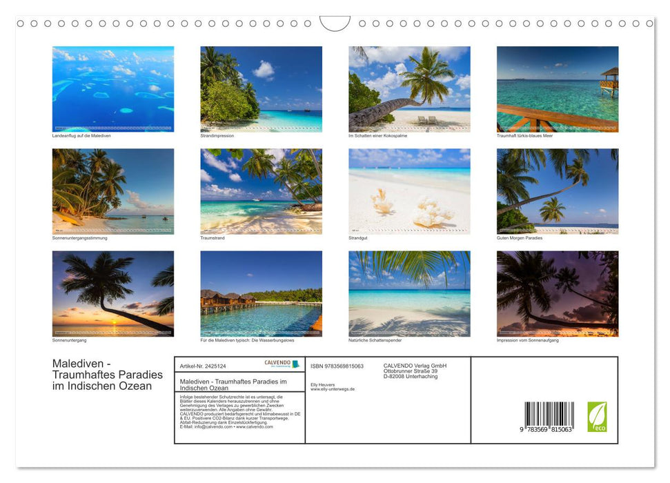Malediven - Traumhaftes Paradies im Indischen Ozean (CALVENDO Wandkalender 2027)