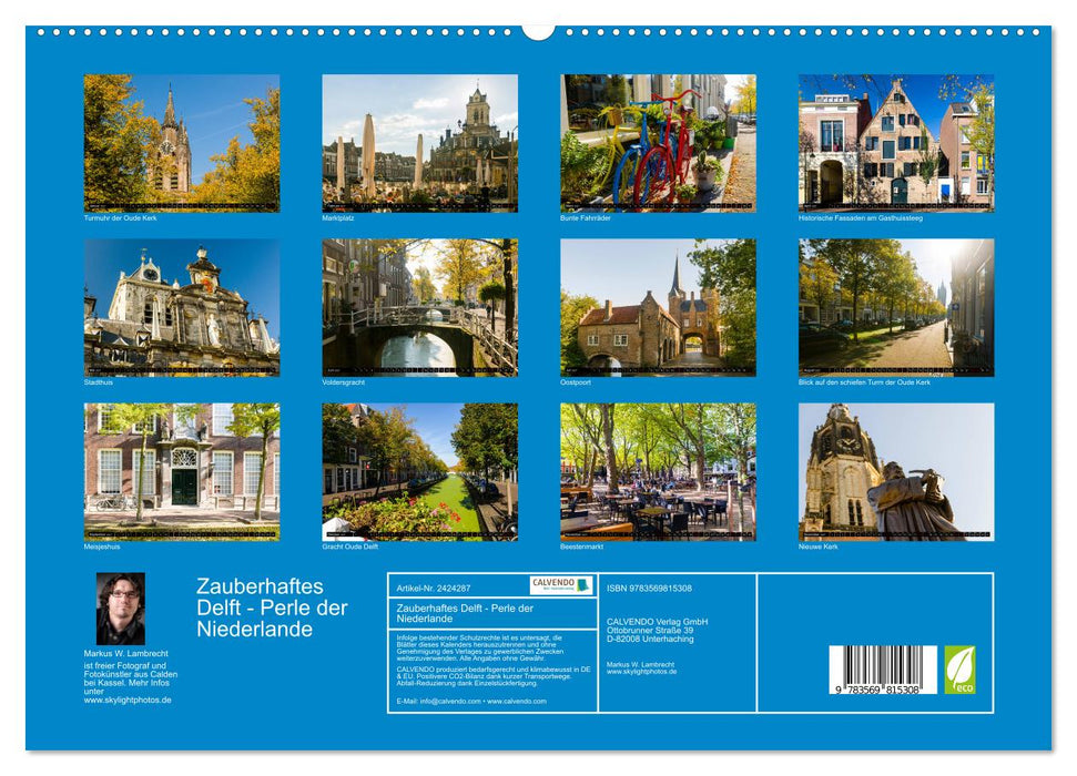 Zauberhaftes Delft - Perle der Niederlande (CALVENDO Premium Wandkalender 2027)